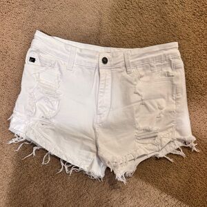 KanCan white distressed Denim Shorts